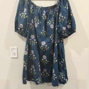 Old Navy Blue Floral Off-Shoulder Top